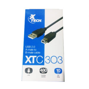 Cable XTech XTC303 USB Impresora 10FT | Conexión Estable Transferencia de Datos